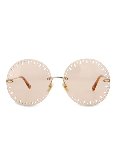 Chloé Yse Round-frame Metal Sunglasses In Gold