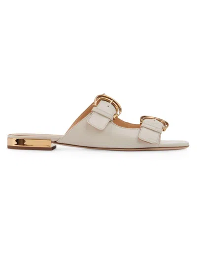 Chloé Women's Alize Leather Slides In White