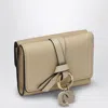 Chloé Chloe Alphabet Small Trifold Beige Wallet Women In Multicolor