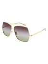 Chloé Women's Aly Fashion Show 62mm Squared Sunglasses In Neutral