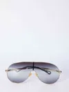Chloé Gold Grey Metal Sunglasses In Black