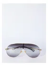Chloé Gold Grey Metal Sunglasses In Black