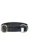 Chloé Anita Low Hip Belt With Engraved Buckle In Black
