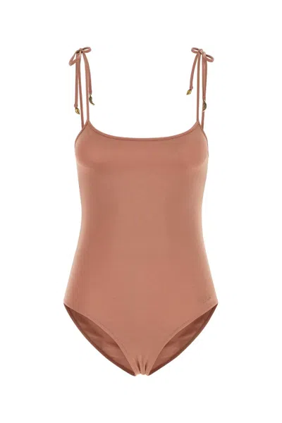 CHLOÉ CHLOE WOMEN ANTIQUED PINK STRETCH NYLON SWIMSUIT