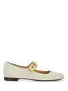 Chloé Polly Patent Ballerina Flat In Cream