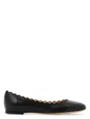 Chloé Lauren Scalloped Patent-leather Ballet Flats In Black