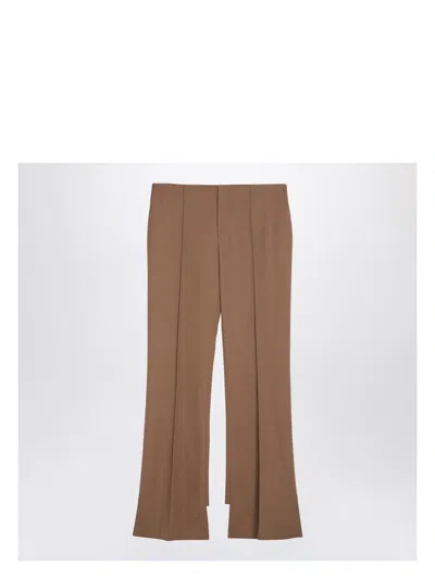 Chloé Women's Beige Asymmetrical Wool Trousers