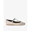 Chloé Chloe Womens Beige Comb Marcie Mary-jane Embossed Leather Pumps In Beige Comb