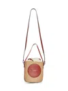 Chloé Horse Medal Basket Leather And Canvas-trimmed Raffia Tote