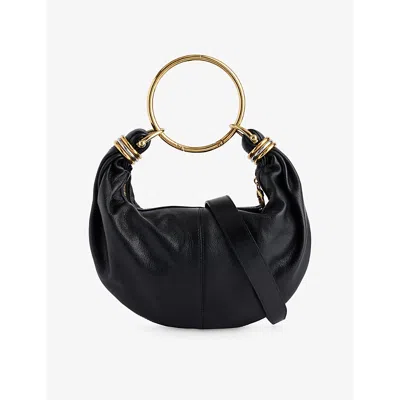 Chloé Chloe Womens Black Bracelet Small Leather Clutch Bag