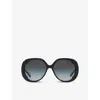Chloé Womens Ch0195s Square-frame Acetate Sunglasses Black In Black