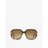 Chloé Chloe Womens Black Ch0204s Square-frame Acetate Sunglasses In Black