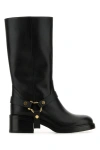 Chloé Black Leather Dakota Boots In Black
