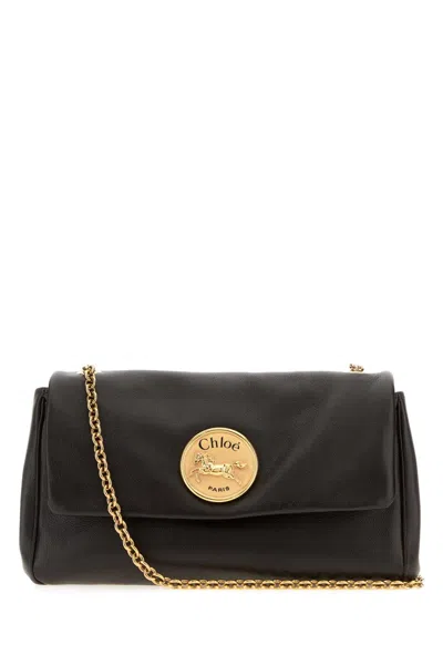 Chloé Chloe Women Black Leather Medium Heritage Shoulder Bag