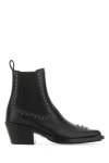Chloé 60 Studded Leather Ankle Boots In Black