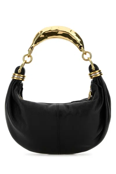 Chloé Chloe Women Black Leather Small Bracelet Hobo Shoulder Bag