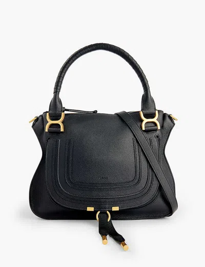 Chloé Womens Marcie Medium Leather Cross-body Bag Black