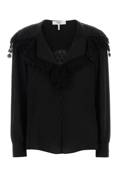 CHLOÉ CHLOE WOMEN BLACK SILK SHIRT