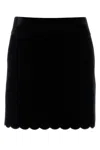 Chloé Velvet Scallop-rimmed Mini Skirt In Black
