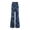 CHLOÉ WOMEN'S BLUE DENIM FLARED PANTS FOR FW23