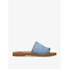 Chloé Woody Light Blue Slide Sandals In Blue