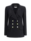 Chloé Cascade-lapel Double-breasted Boucle Jacket In Black