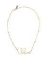 Chloé Vintage Gold Necklace With Cursive Name Pendant And Delicate Chain In Gold