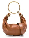 Chloé Bracelet Bag Mini In Shiny Grained Calfskin In 26m Clay Brown