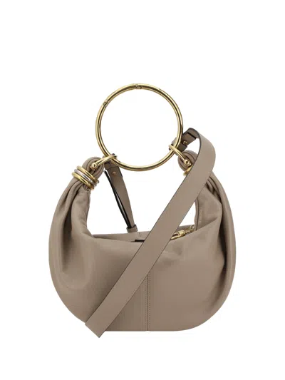 Chloé Leather Bracelet Handbag With Round Brass Handle In Multicolor