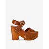Chloé Chloe Jeannette Leather Platform Sandals In Brown