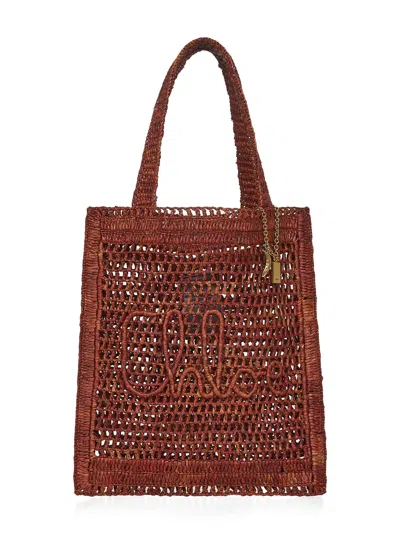 Chloé Women Brown Summer Banana Tote Bag In Multi