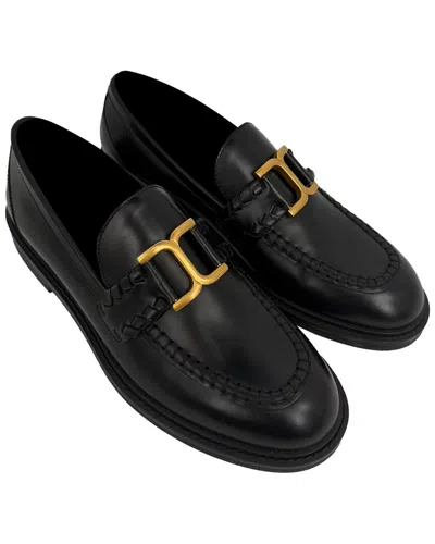 Pre-owned Chloé Women's Calfskin Leather Marcie Embellished Loafer (authentic Pre-loved)