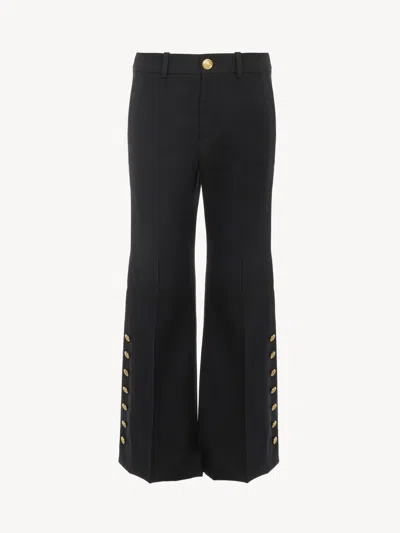 CHLOÉ WOMEN'S CAMAL PANTS WITH GOLDEN BUTTONS
