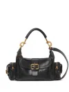Chloé Camera Medium Shoulder Bag In Croc-embossed Calfskin In Black
