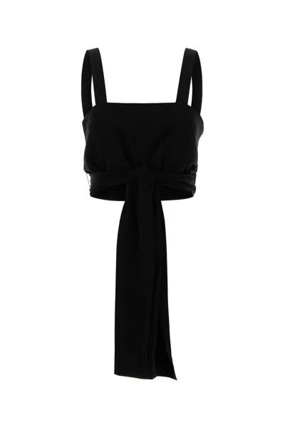 CHLOÉ CHLOE WOMEN CANOTTA CORTA CON NASTRI SUL DAVANTI IN CRÊPE DE C