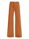 Chloé Chloe Women Pantalone Dalla Gamba Ampia In Cotone Mattone In Multi