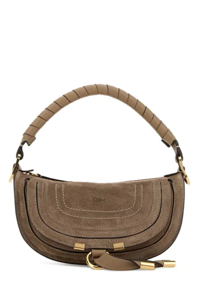 Chloé Chloe Women Cappuccino Suede Mini Marcie Shoulder Bag In Brown