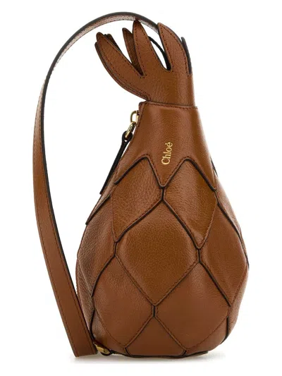 CHLOÉ WOMEN'S CARAMEL LEATHER ANANAS SHOULDER BAG