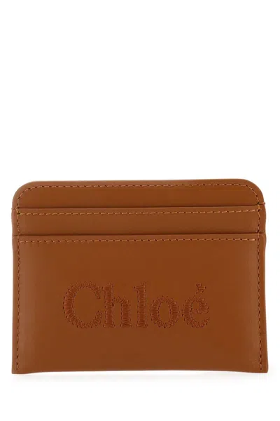 Chloé Chloe Women Caramel Leather Card Holder In Brown