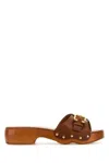 Chloé Chloe Women Caramel Leather Jeanette Clogs In Brown