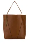 Chloé Chloe Women Caramel Leather Large Spin Shopping Bag In Brown