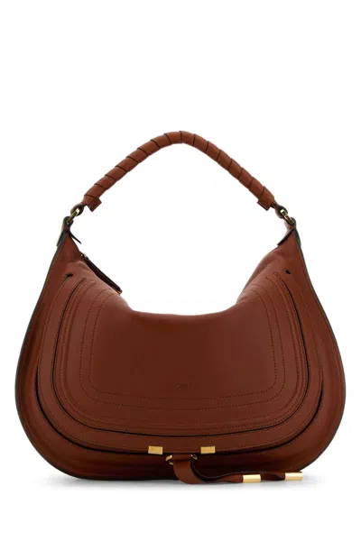 Chloé Chloe Women Caramel Leather Marcie Shoulder Bag In Brown