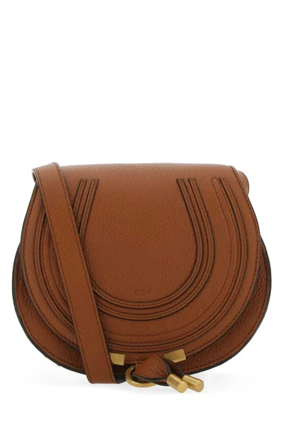 Chloé Chloe Women Caramel Leather Small Marcie Crossbody Bag In Brown