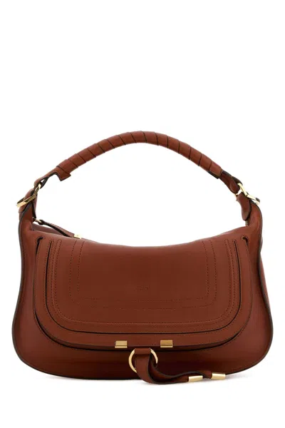 Chloé Chloe Women Caramel Leather Small Marcie Shoulder Bag In Brown