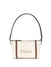 Chloé Structured Canvas Shoulder Bag With Leather Accents