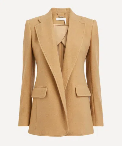 Chloé Structured Tailored Blazer With Notched Lapel In Brown