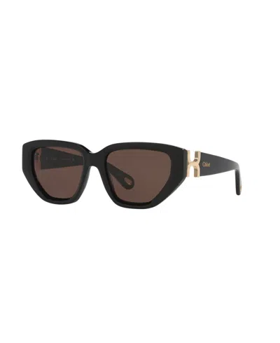 Chloé Women's Cat Eye Sunglasses, Ch0235s 6n000529 In Black