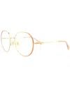 Chloé Round-frame Metal Optical Frames In Gold