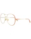Chloé Aviator-frame Metal Optical Frames In Gold