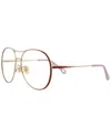 Chloé Aviator-frame Metal Optical Frames In Red